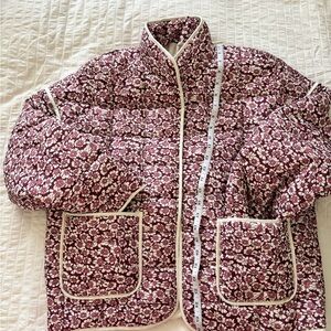 Super cute! Reds and White quilted Jacket with cream details. Never worn!